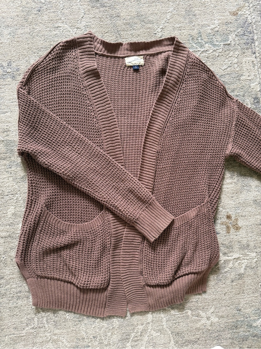 Universal Thread Mauve Open-Front Knit Cardigan